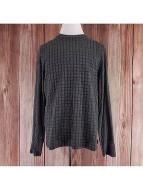 NWT Armani Collezioni Mens Size XXL Gray Crew Neck Pullover Shirt Viscose Blend